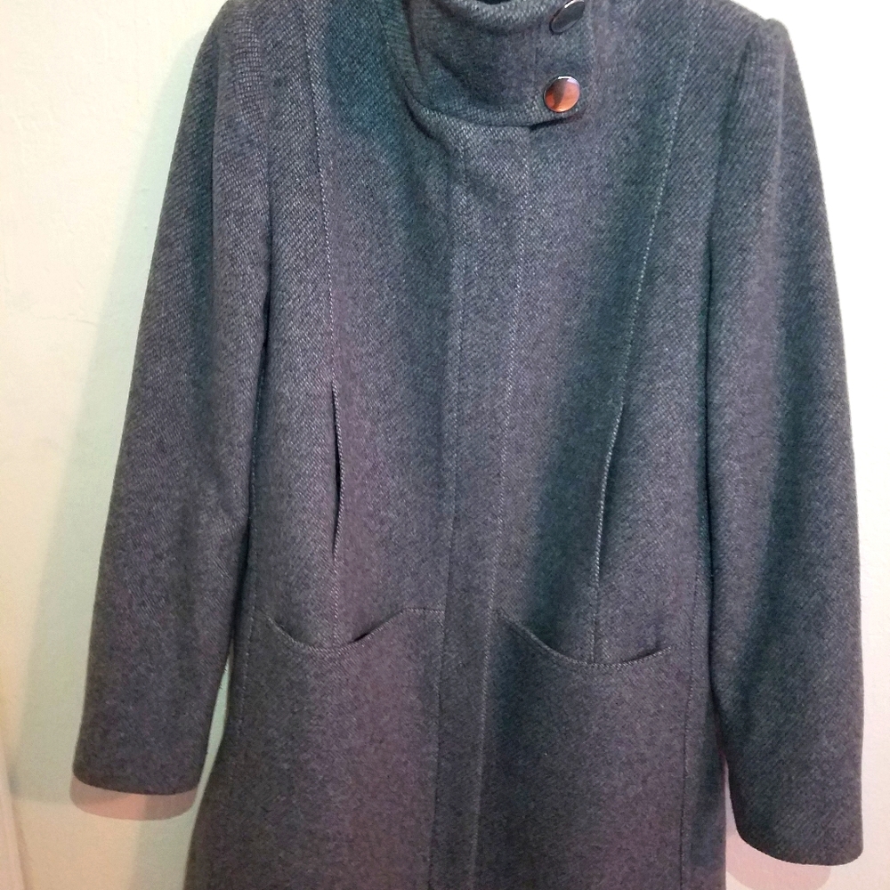Mango Funnel Neck Wool Coat